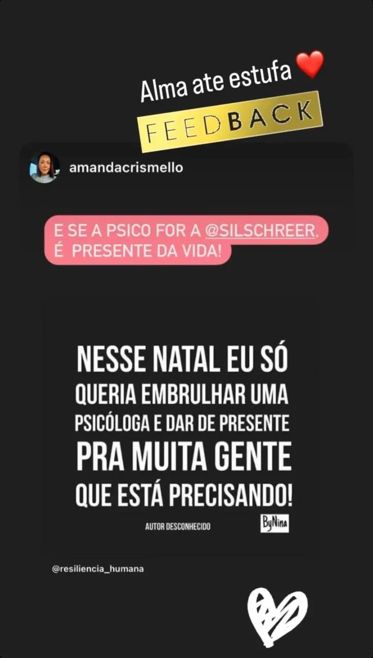 Print do depoimento de @amandacrismello